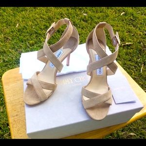 Authentic Jimmy Choo suede high heels nude 35.5